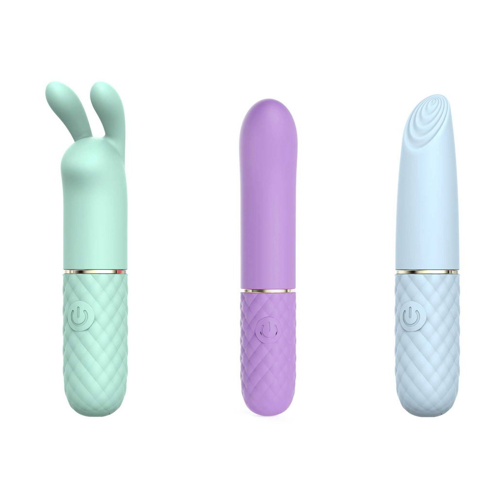 Adam & Eve Triple Pleasure 3-piece vibrator set with bullet, G-spot and clitoral stimulator